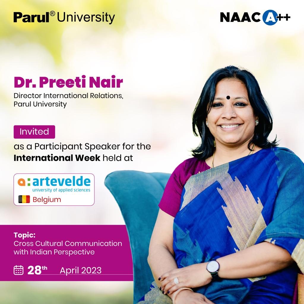 Dr. Preeti Nair invited as a participant speaker for the international week held at artevelde university of applied sciences